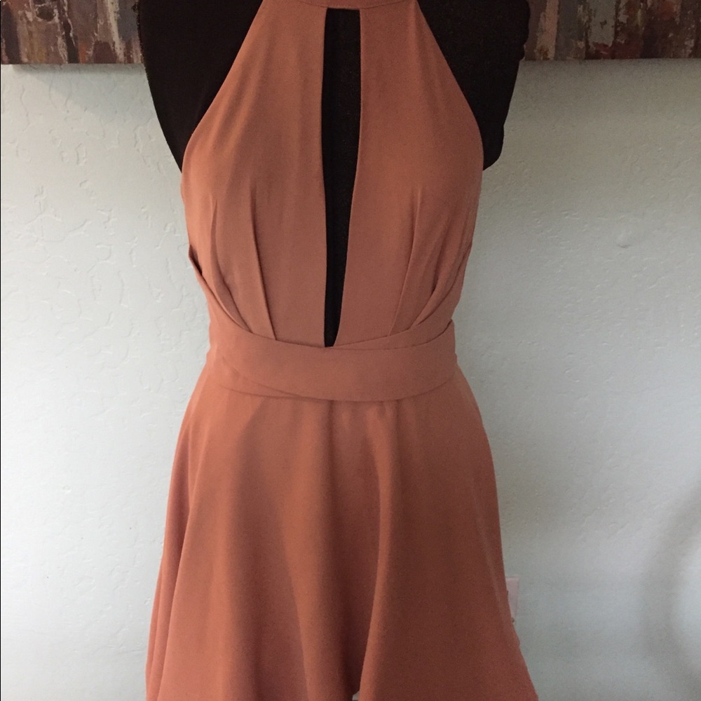 Sexy halter cutout mini cocktail dress - Picture 4 of 4